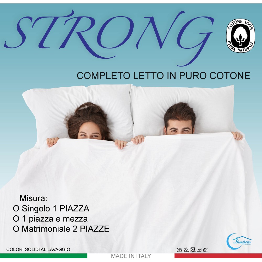 COMPLETO lenzuolo STRONG LENZUOLA tinta unita TORTORA puro COTONE Made in  Italy Misura lenzuola Una Piazza