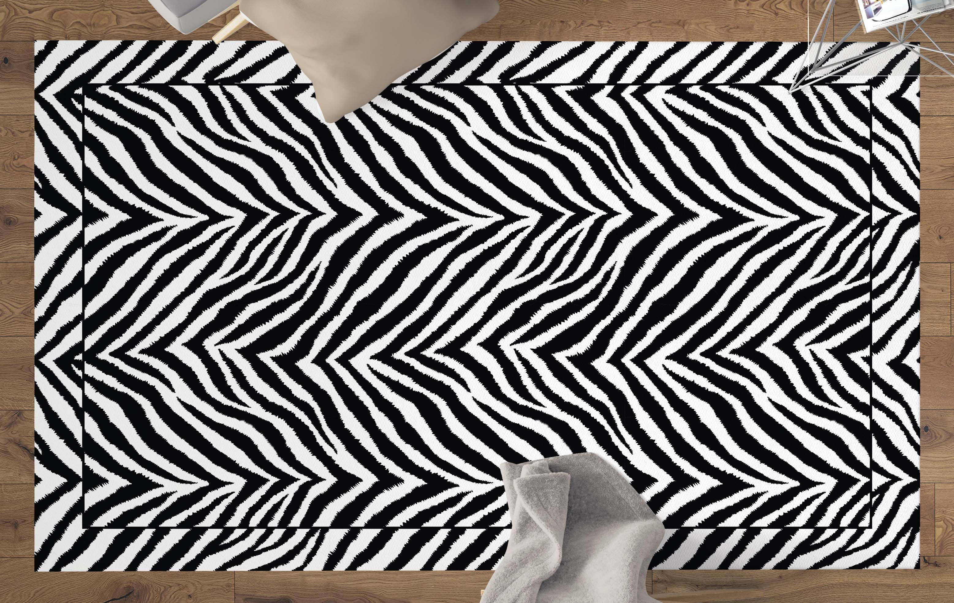 Tappeto salotto rettangolare 120x180cm macchia nero bianco Fante