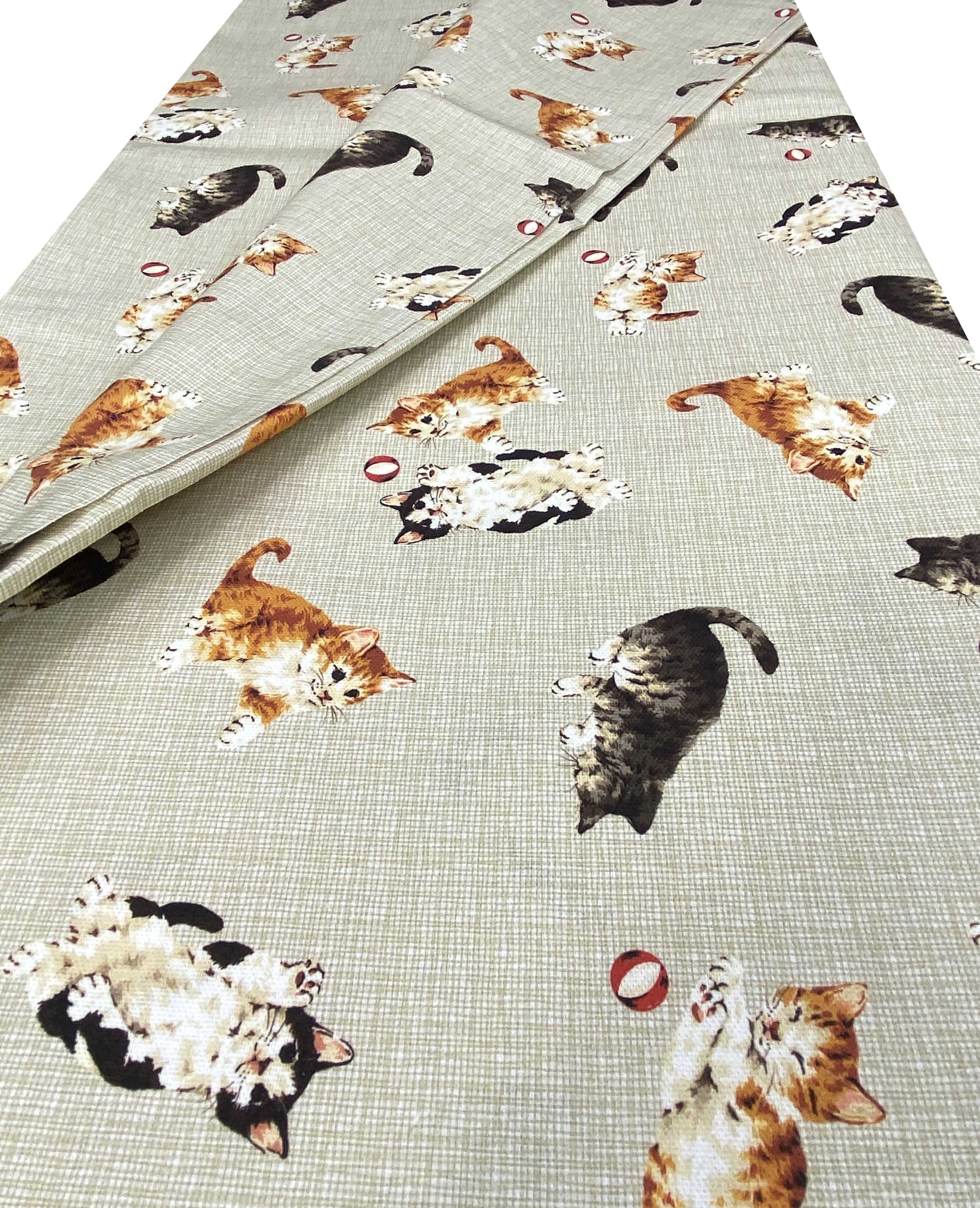 TELO ARREDO copritutto GRAN FOULARD COPRILETTO copridivano tessuto DIGITY  GATTINI beige in puro cotone Misura 1 PIAZZA