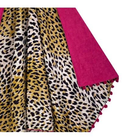 serviette de plage léopard en éponge et coton