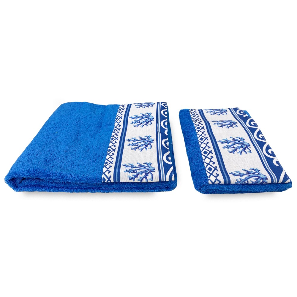 SET asciugamani con bordo tirolese CERVINO ROSSO in puro cotone Made in  Italy