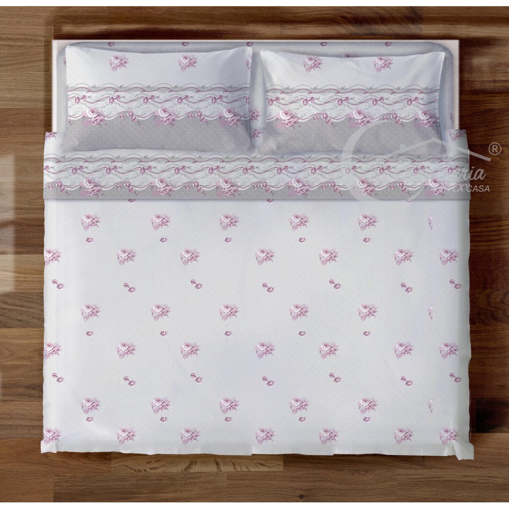 Completo lenzuola letto Made in Italy stampati in PURO cotone al 100%