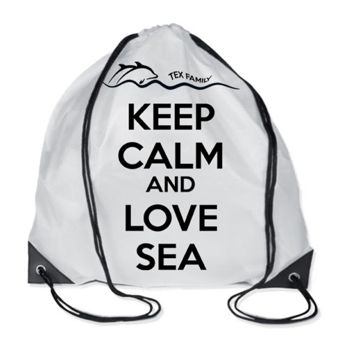 BEACH TOWEL FOUTA BLUE FISH LARGE SIZE CM.100X200 with backpack Beach KEEP CALM