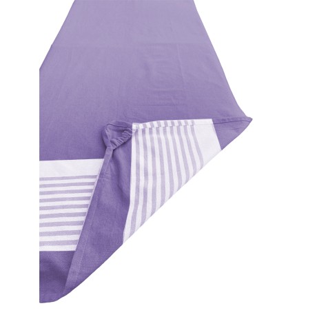 Serviette de plage transat en coton avec poches violettes
