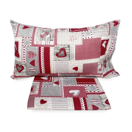 Housse de couette tyrolienne avec cœurs aprica bordeaux