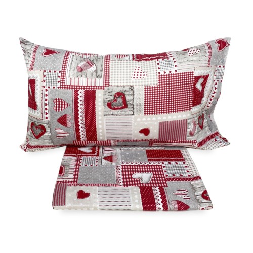 Housse de couette tyrolienne avec cœurs aprica bordeaux