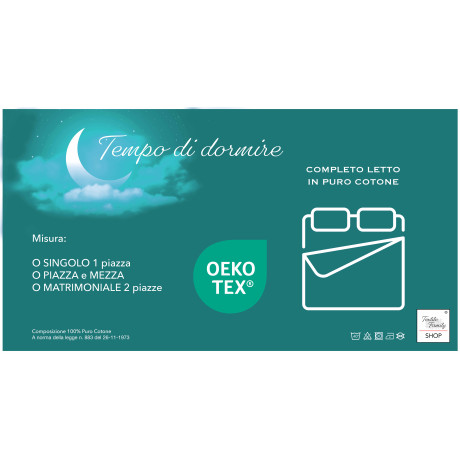 Originalverpackung - 2-quadratisches Bettset aus reiner Baumwolle OEKO-TEX-zertifiziert
