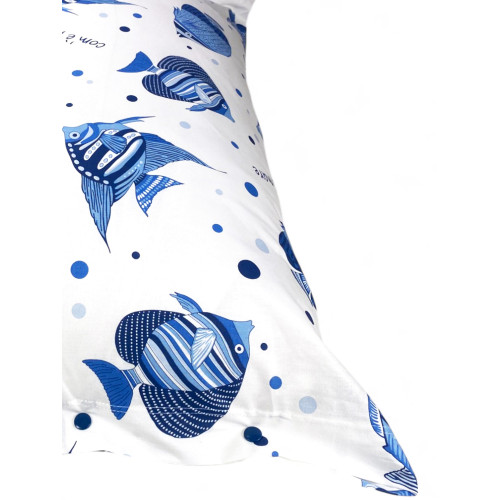 Matrosen-Sommerlaken-Set mit stilisiertem Fisch und inspiriertem Satz