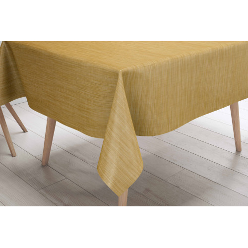 LIMA Nappe jaune – S’installe dans la cuisine moderne – Effet lin PVC