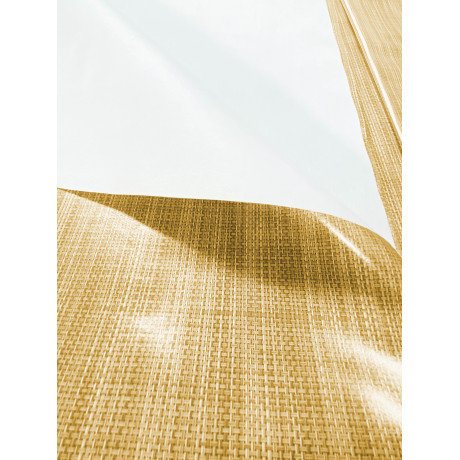 Nappe effet lin jaune – Tissage gros plan