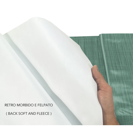 Nappe à dos vert foncé – Détail en peluche antidérapant pour la table