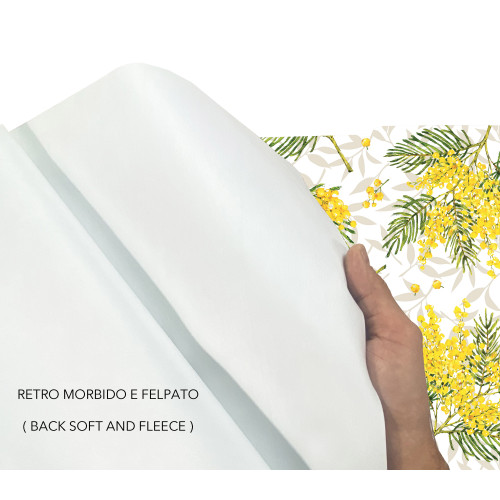 Tejido de efecto tela en primer plano – Mantel recubierto de plástico Mimosa