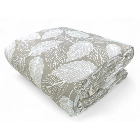 Beige Leaf Quilt - Lightweight mid-season quilted microfiber bedspread - Made in Italy