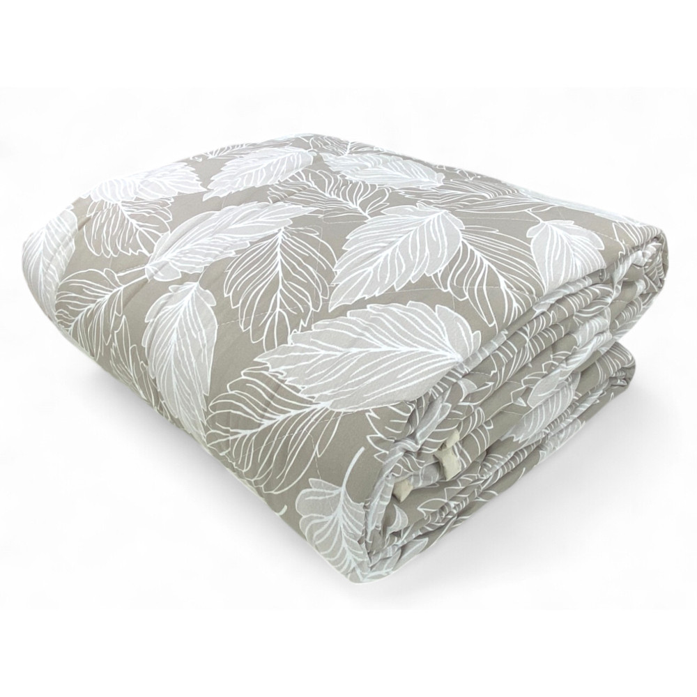 Beige Leaf Quilt - Lightweight mid-season quilted microfiber bedspread - Made in Italy Beige Leaf Quilt - Lightweight mid-season quilted microfiber bedspread - Made in Italy