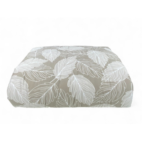 Beige Leaf Quilt - Lightweight mid-season quilted microfiber bedspread - Made in Italy