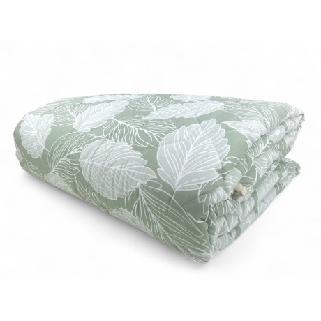Green Leaves Quilt - Couvre-lit léger en microfibre matelassé 100 gr/m² - Fabriqué en Italie