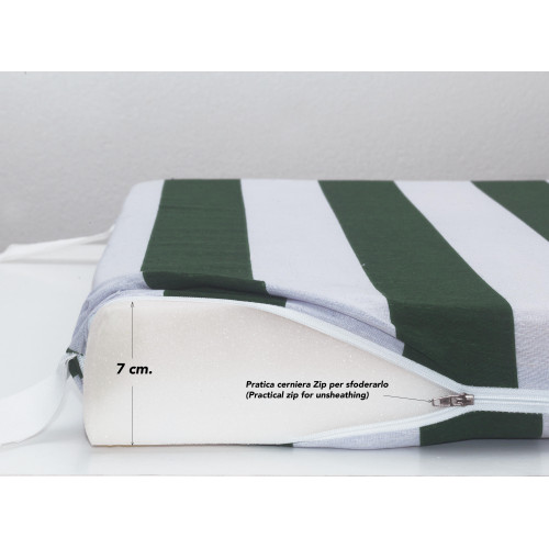 Memory-Foam-Kissen 40x60x7 cm mit weiß/grünem Bezug kombiniert mit dem Topper