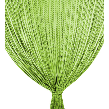 Mariel curtain with green beads gathered in the center, elegant and decorative