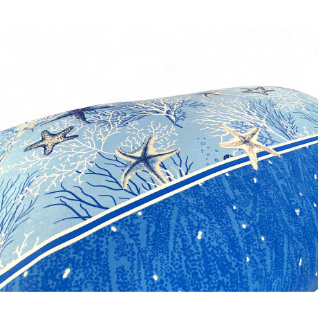 Cotton bed set with marine motif and matching pillowcases