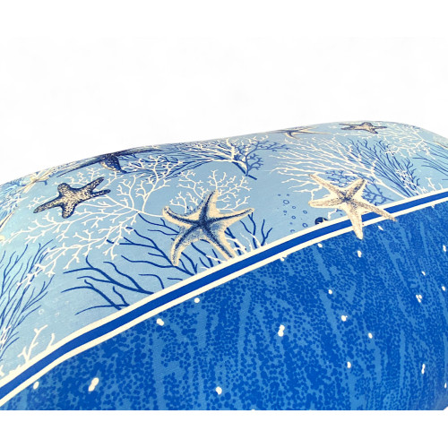 Cotton bed set with marine motif and matching pillowcases