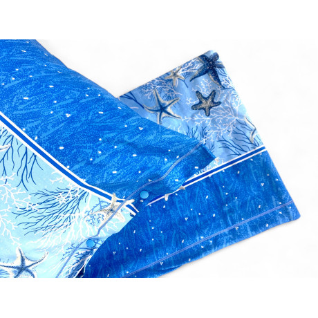 Funda de almohada con botones y corales marinos – tejido 100% algodón italiano
