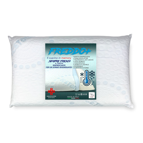Cuscino FREDDO+ Memory Foam Ice-Touch vista frontale con fodera rinfrescante