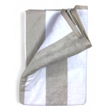 Telo mare jacquard Forte dei Marmi righe beige tortora 90x165 cm in spugna cotone