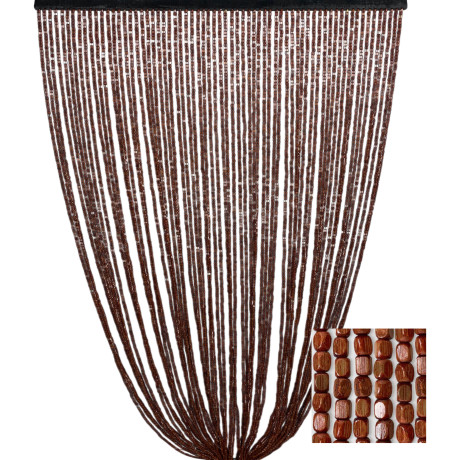 Brown wooden interior door curtain with bamboo threads