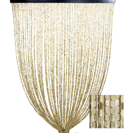 Beige Holzvorhang mit Bambusfäden für den Innenbereich