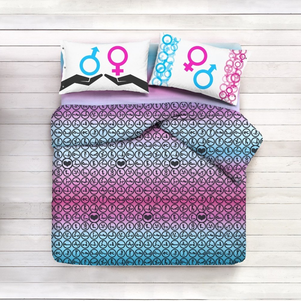 Funda Nórdica Kamasutra - Juego de Cama de Algodón con Estampado Erótico - Made in Italy Funda Nórdica Kamasutra - Juego de Cama de Algodón con Estampado Erótico - Made in Italy