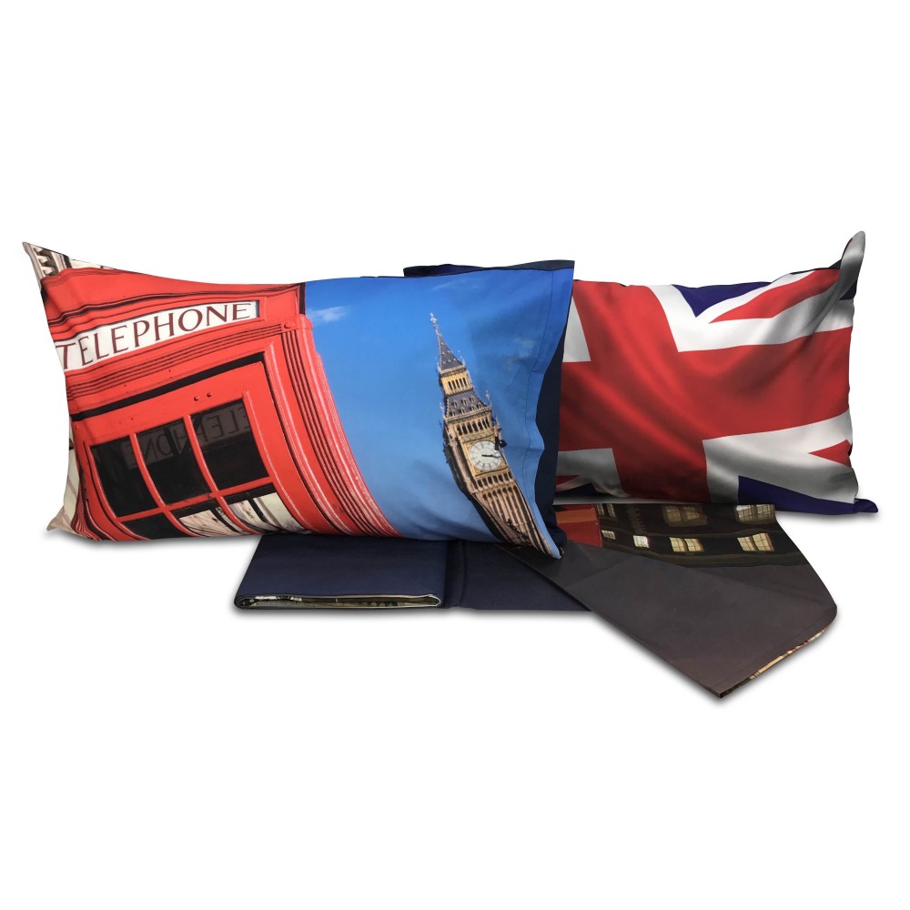 LONDON ENGLISH GRAND VIEW 2 DOPPELBETT DIGITALE TAGESDECKE-BETTWÄSCHE-SET LONDON ENGLISH GRAND VIEW 2 DOPPELBETT DIGITALE TAGESDECKE-BETTWÄSCHE-SET