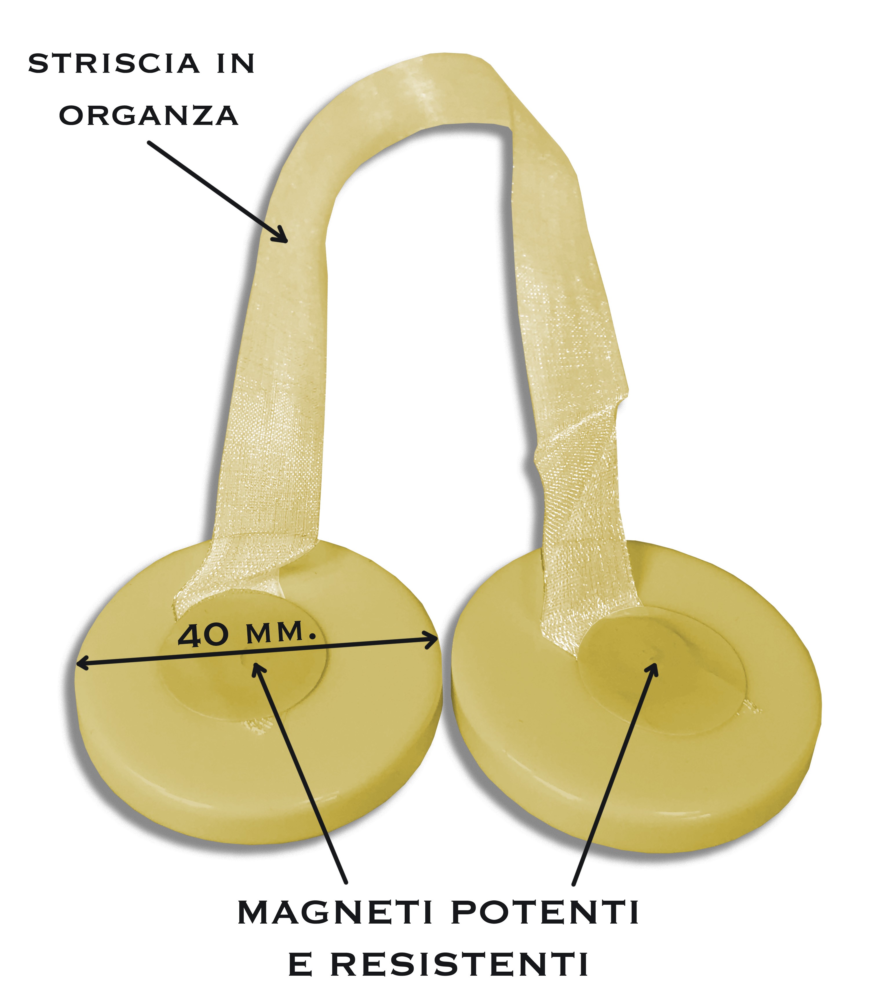 CALAMITA FERMA TENDA ELENA GIALLO CALAMITE PER TENDE FERMATENDE MADREPERLA