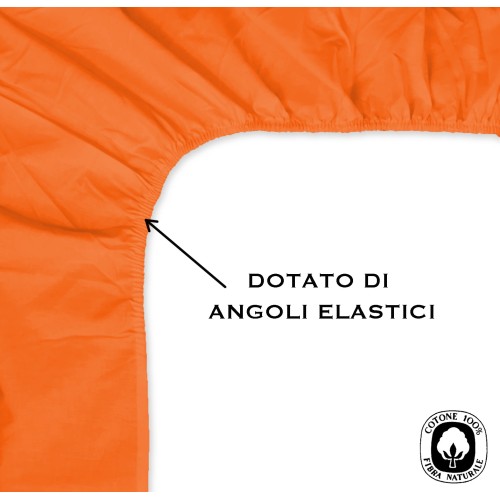FITTED SHEET FRANCY FRENCH ORANGE 1 AND A HALF LARGE MAXI