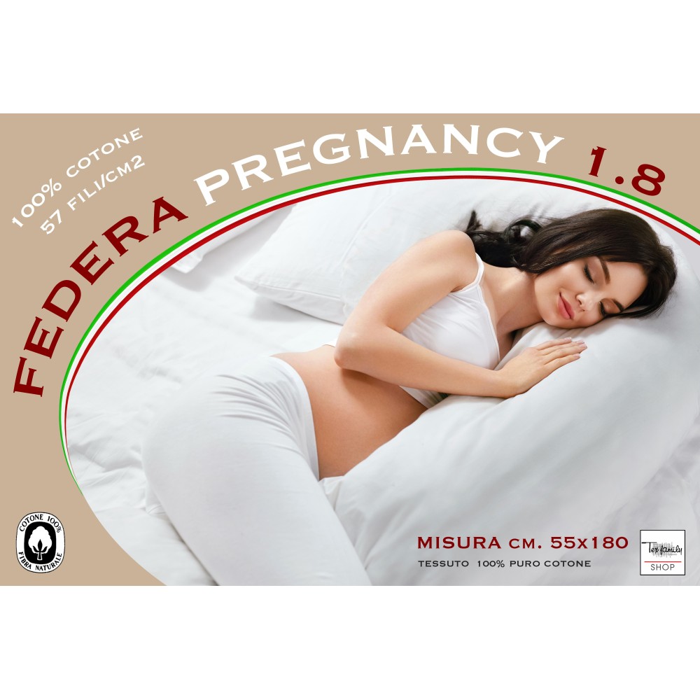 FEDERA PER CUSCINO GRAVIDANZA PREGNANCY 1.8 MISURA cm. 55 X 180 Colore  Bianco