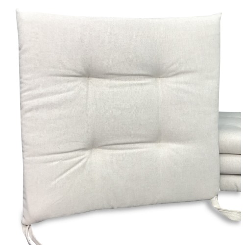 STUHLBEZUG MORBIDENE DORY STUHLKISSEN EINFARBIG BEIGE ECRU